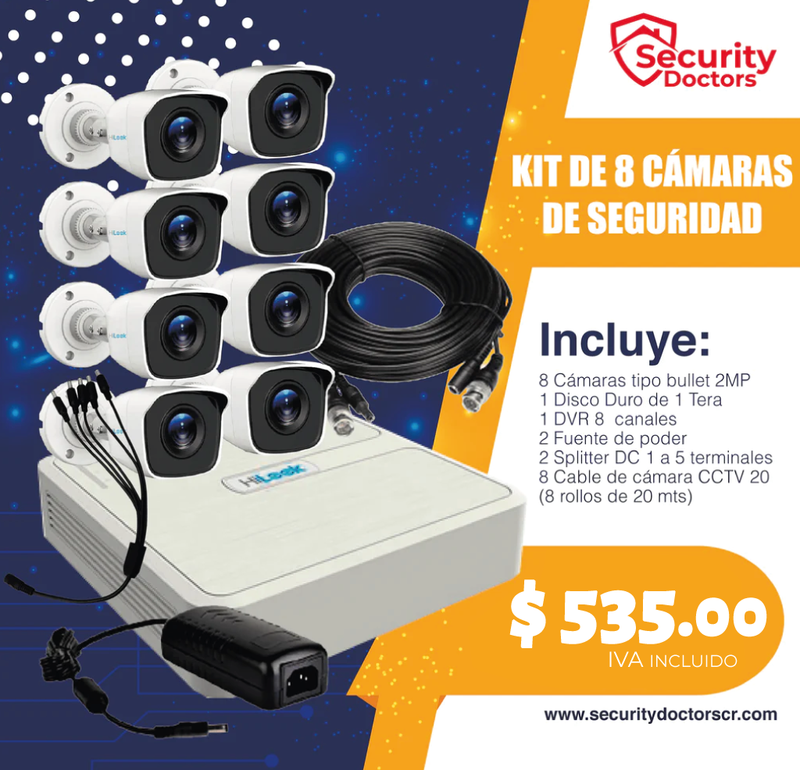 Kit 2 Cámaras Seguridad Interior con Disco Duro I21LDD